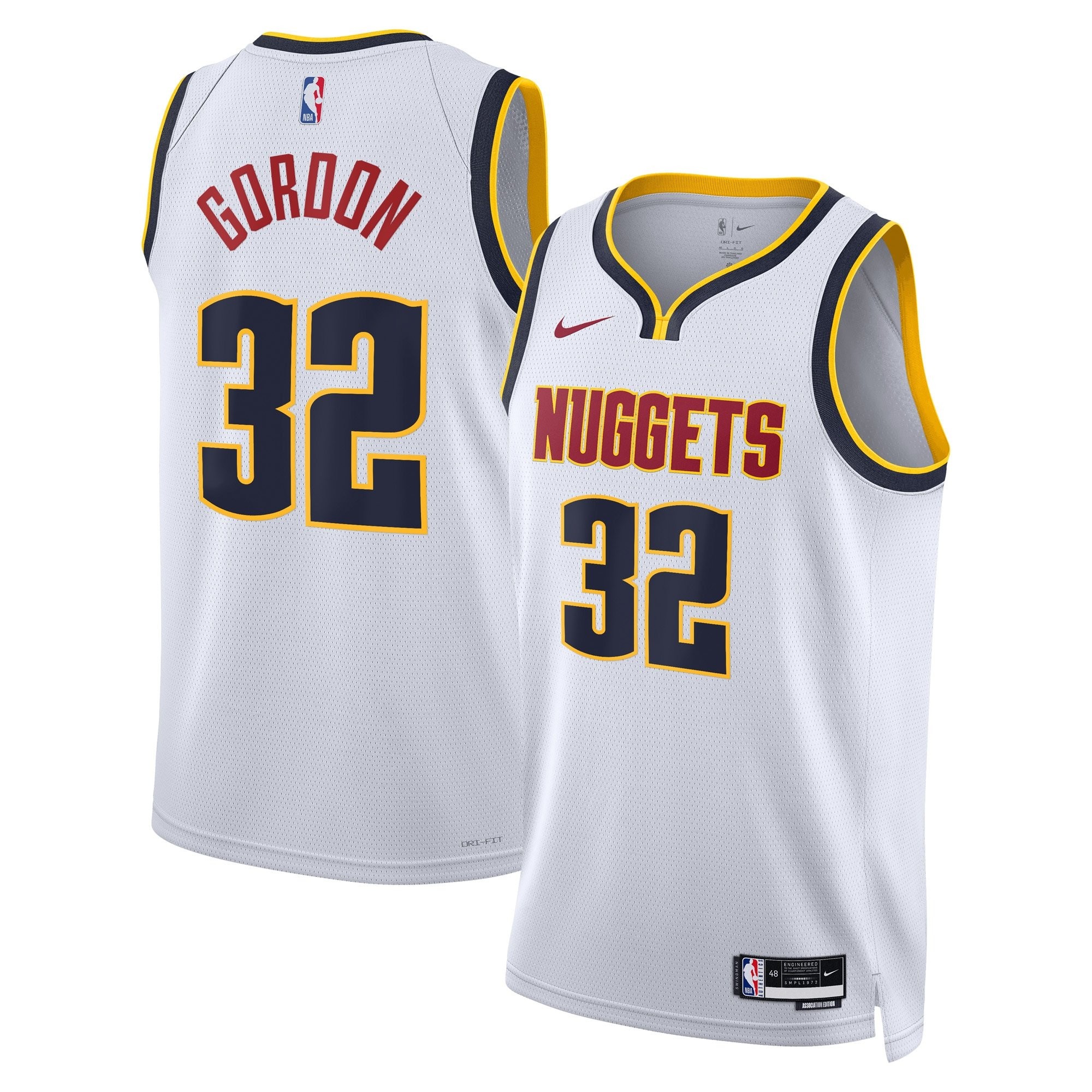 Denver Nuggets Association Edition Swingman Jersey White Aaron Gordon Unisex