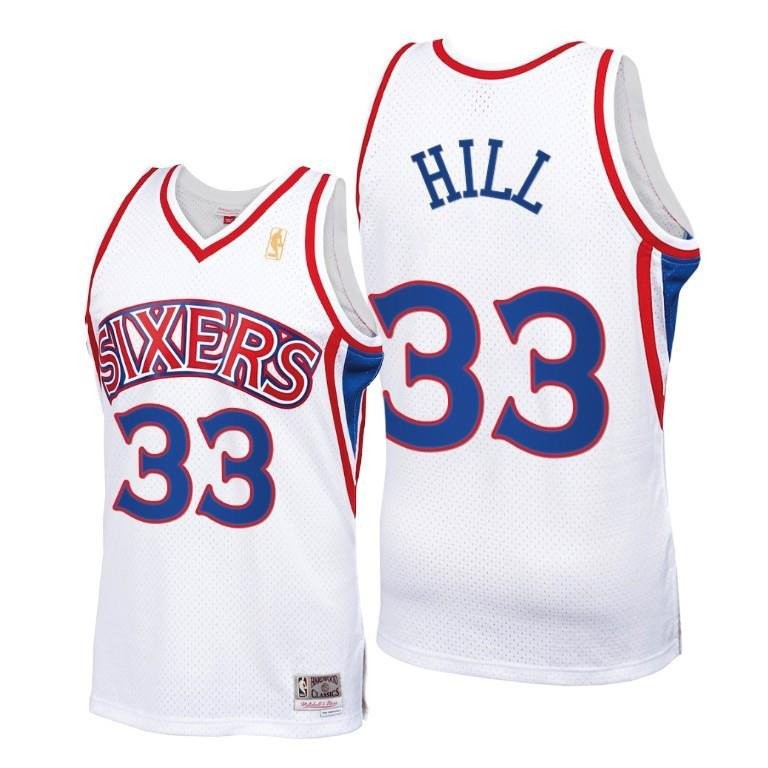 George Hill Philadelphia 76ers White Throwback 90s Jersey HWC Swingman - Men Jersey