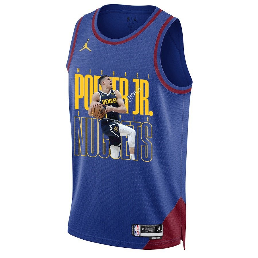 Michael Porter Jr. 1 Denver Nuggets Future Superstar 2023 NBA Champions Swingman Jersey - Blue - Image 2