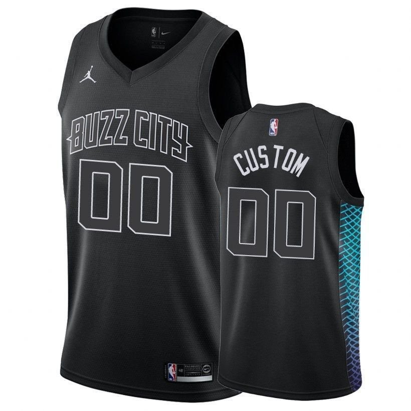 Hornets Custom City Black Jersey Mens S-3XL Polyester