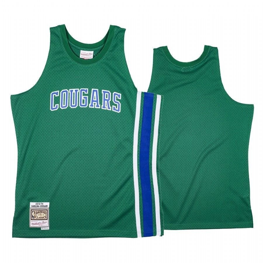 Men's Carolina Cougars ABA Green Hardwood Classics 1973-74 Jersey