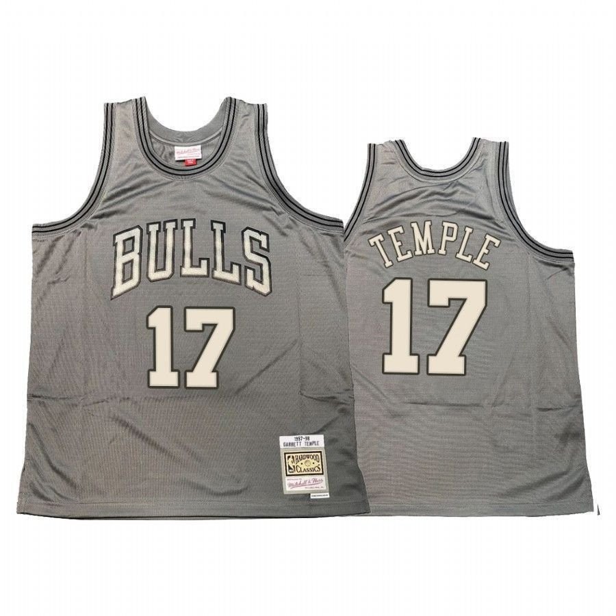 Men's Garrett Temple 17 Chicago Bulls Hardwood Classics Jersey Gray