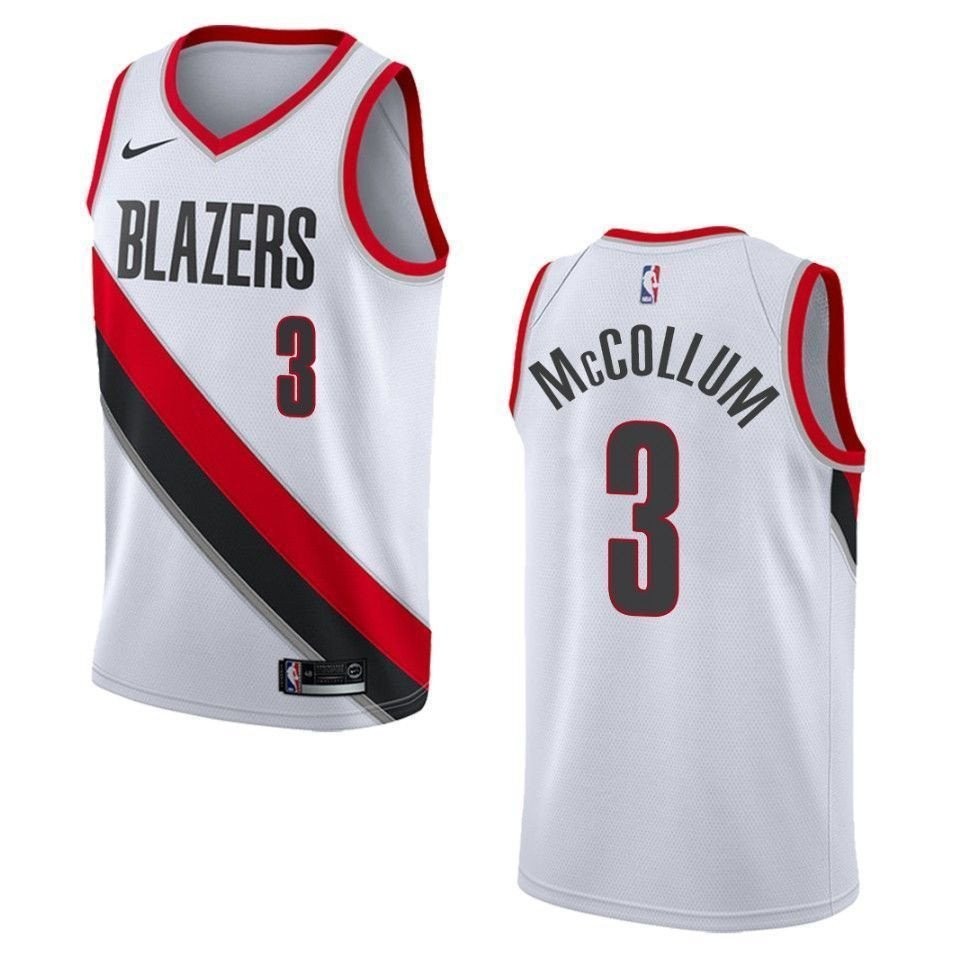 Men's Portland Trail Blazers 3 C.j. Mccollum Association Swingman Jersey - White