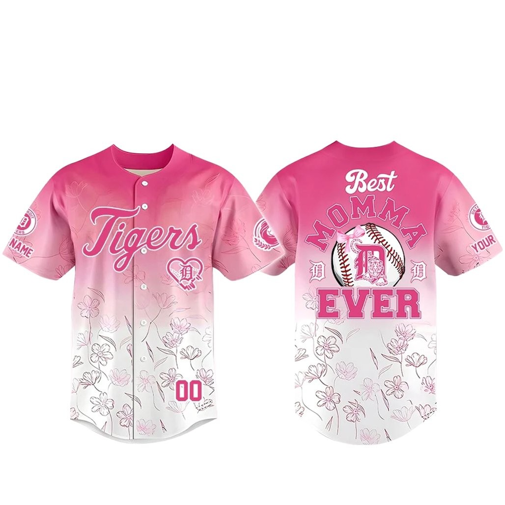 Custom Name and Number Detroit Tigers Happy Mother’s Day 2026 Baseball Jersey