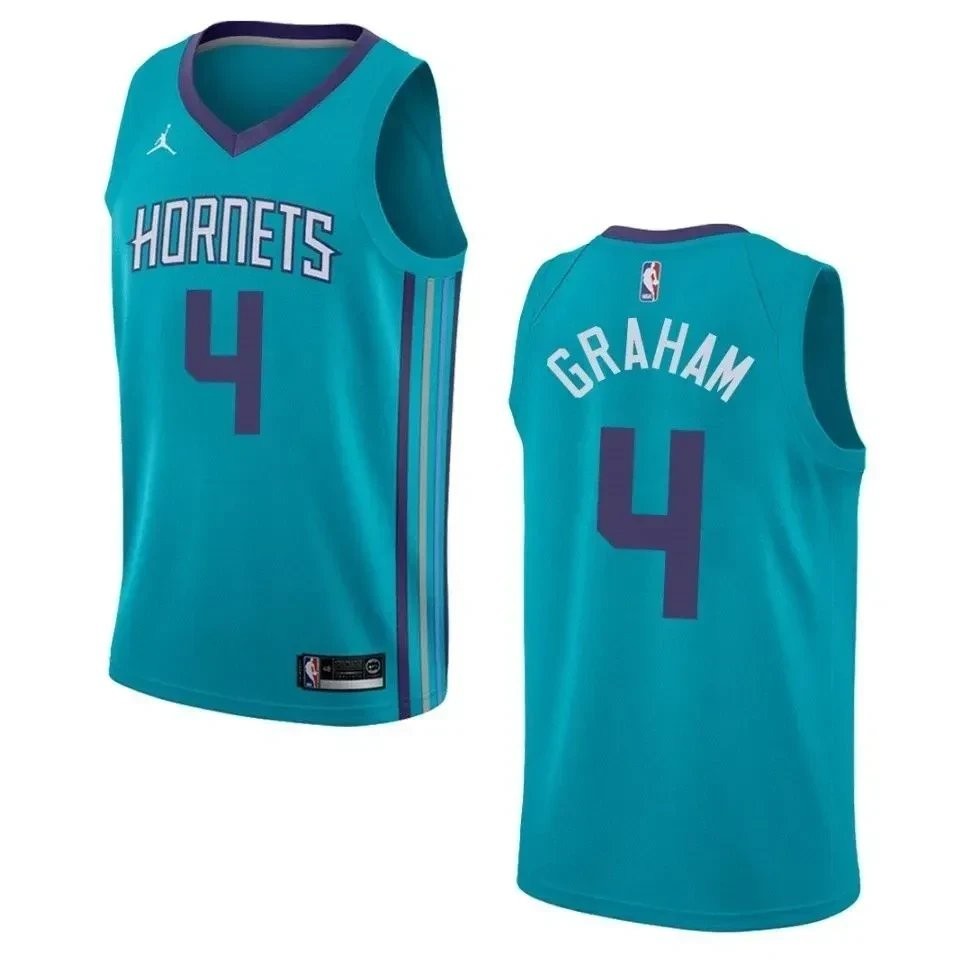 Men's Charlotte Hornets 4 Devonte' Graham Icon Swingman Jersey - Teal