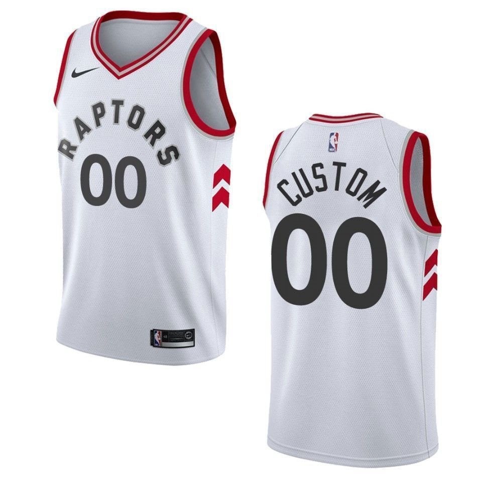Men's Toronto Raptors 00 Custom Association Swingman Jersey White