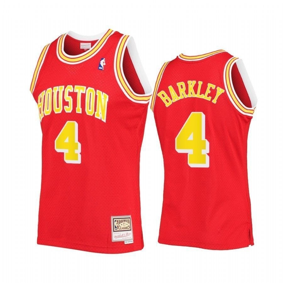 Men's Charles Barkley Houston Rockets Red Hardwood Classics Jersey