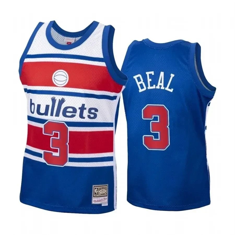 Men's Bradley Beal 3 Washington Wizards Blue Hardwood Classics Jersey