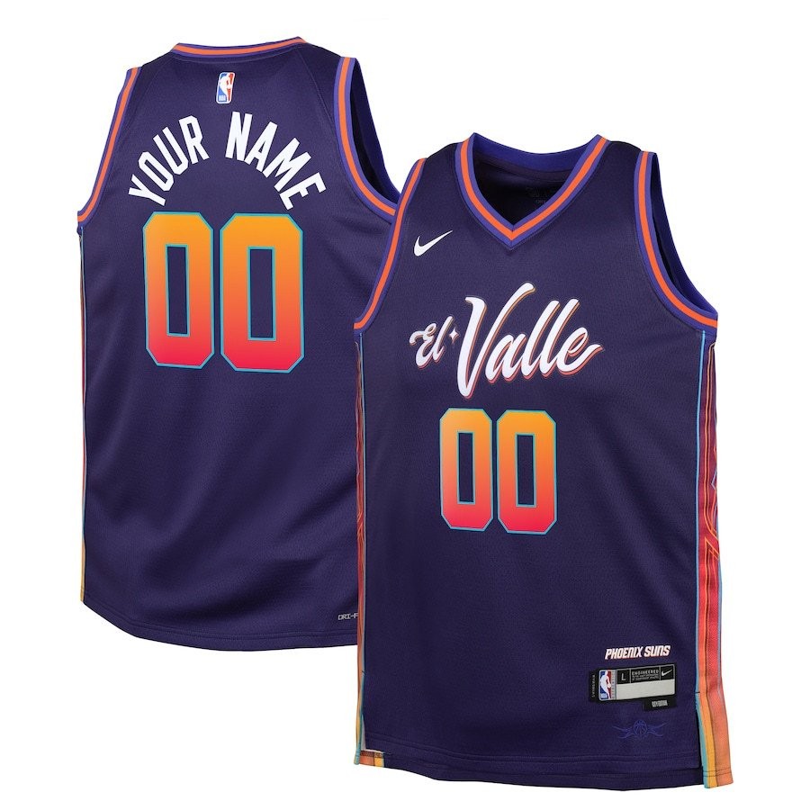 Phoenix Suns 2023/24 City Edition Swingman Custom Youth Jersey Purple Multicolor
