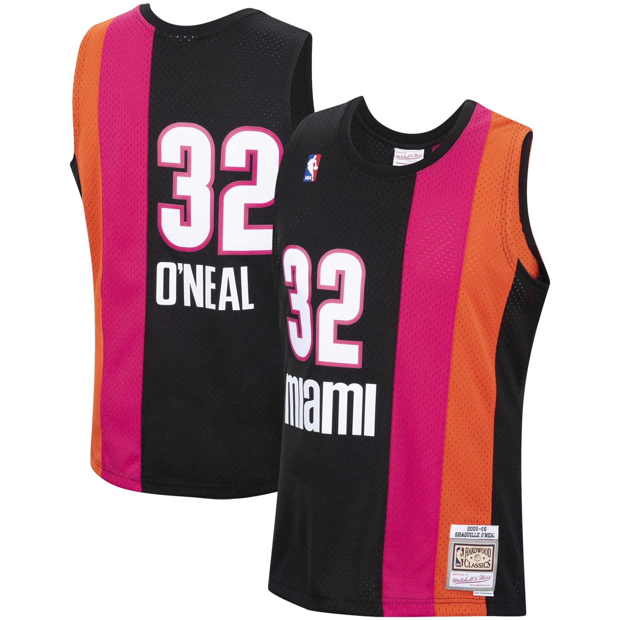 Men's Mitchell & Ness Shaquille O'Neal Black Miami Heat 2005-06 Hardwood Classics Swingman Jersey