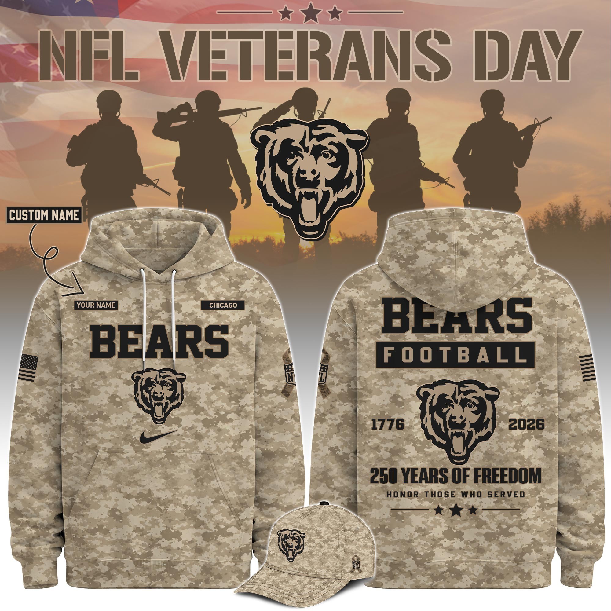Musemora - Men's Chicago Bears Hoodie