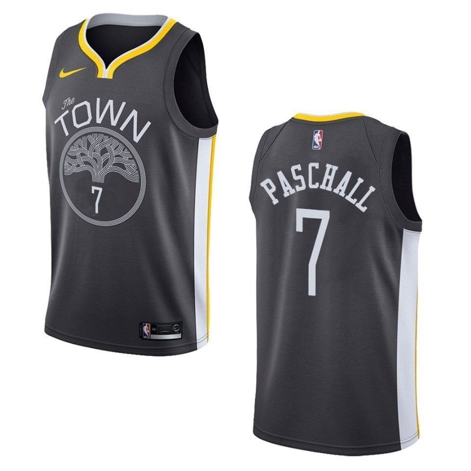 Men's Golden State Warriors 7 Eric Paschall Statement Swingman Jersey - Black