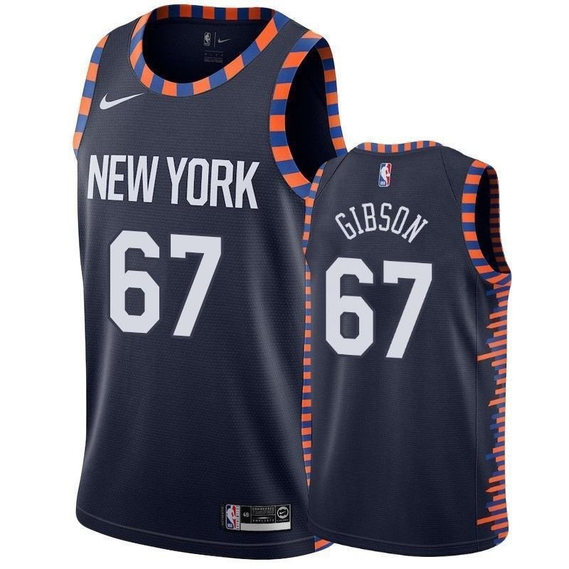 Men's New York Knicks Taj Gibson 67 City Men's Jersey