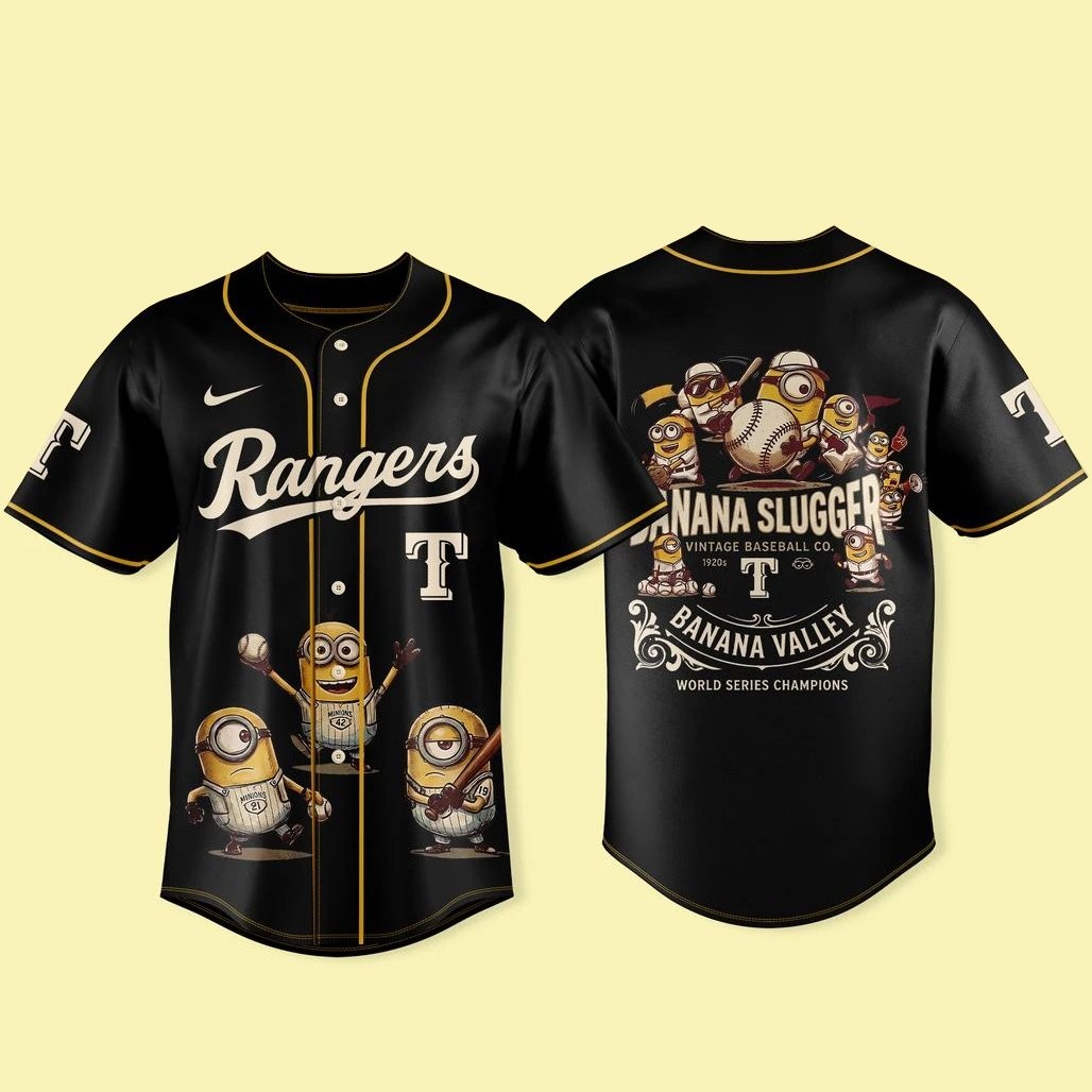 Texas Rangers x Minions and Monsters 2026 Vintage 1920s Baseball Jersey