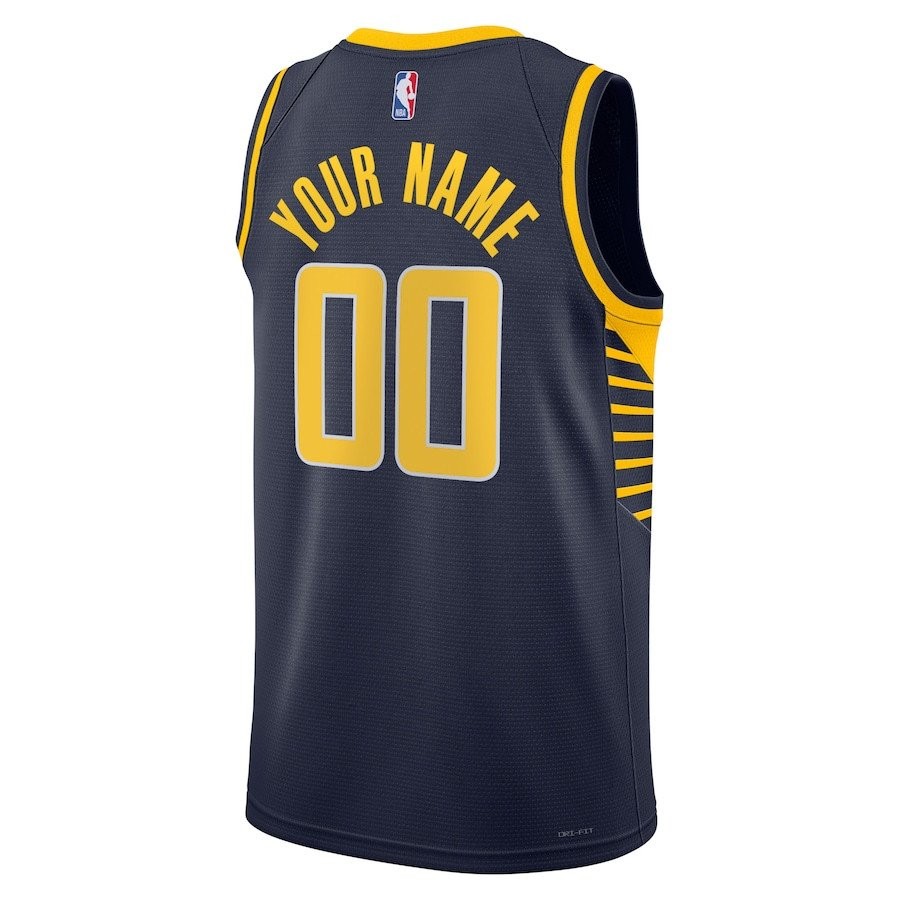 Indiana Pacers 2023/24 Icon Swingman Custom Jersey Men Navy - Image 3