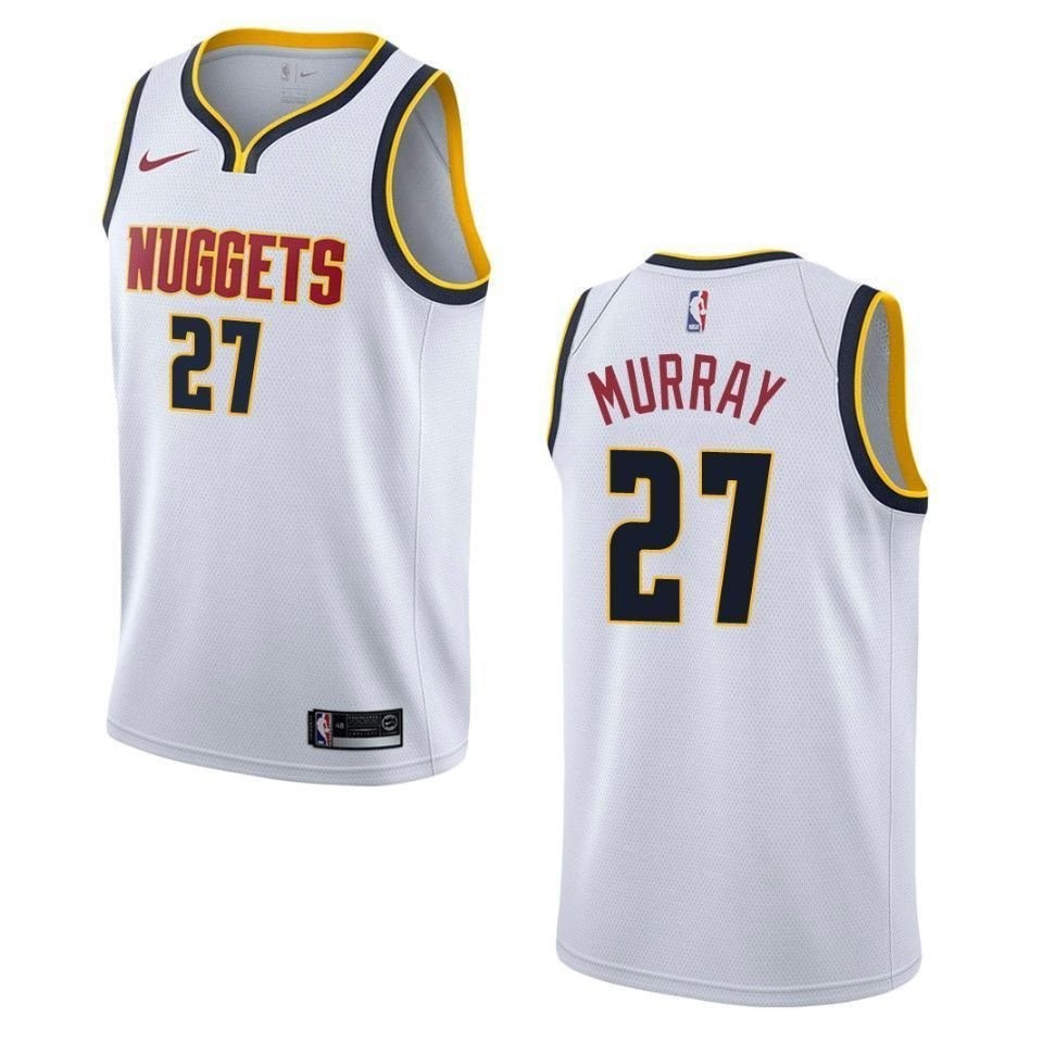 Men's Denver Nuggets Jamal Murray 27 Association Swingman Jersey White