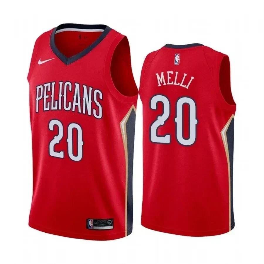 Men's New Orleans Pelicans Nicolo Melli 20 State Jersey Multicolor 100% Polyester