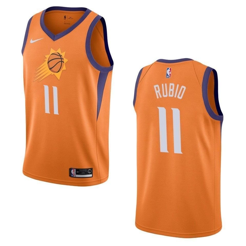 Men's Phoenix Suns Ricky Rubio #11 Statement Swingman Jersey Orange