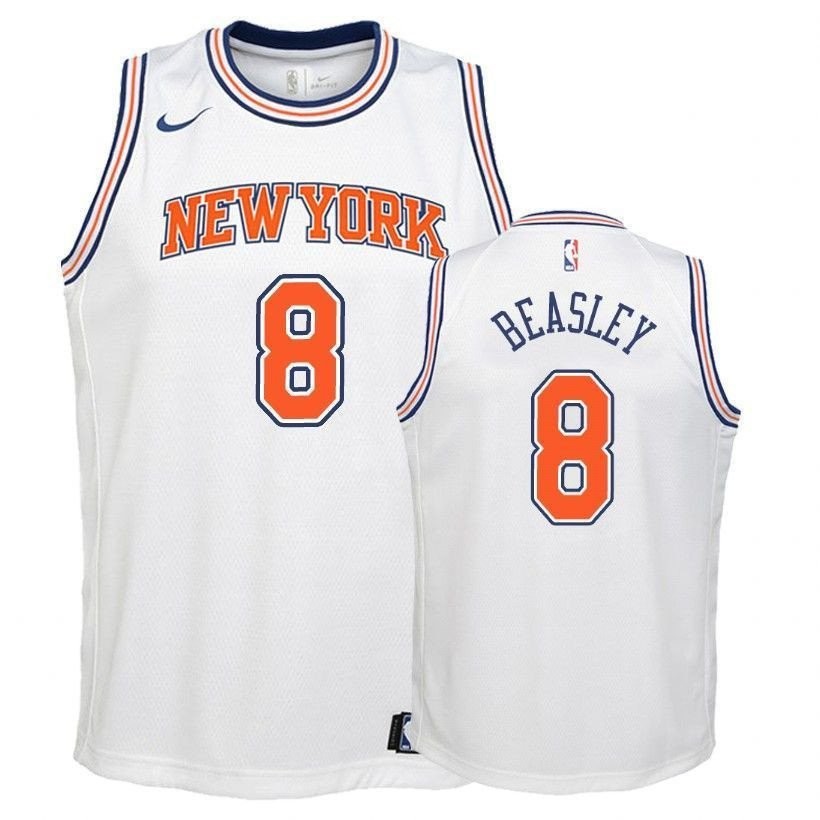 Youth Knicks Michael Beasley #8 White Basketball Jersey S-3XL Unisex