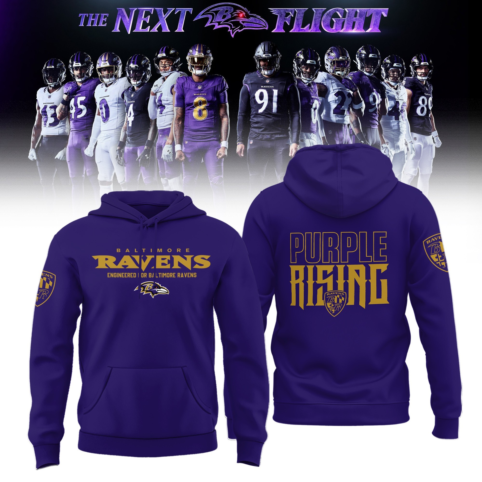 Musemora - Unisex Baltimore Ravens Hoodie - Game Day Football