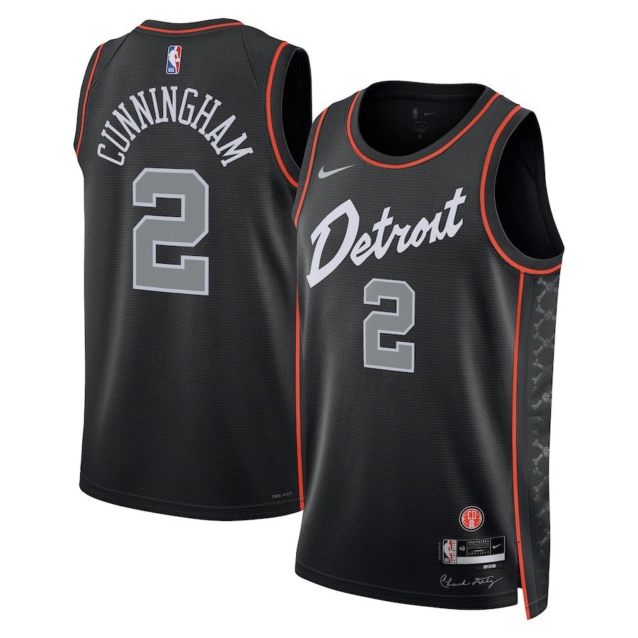 Cade Cunningham 2 Detroit Pistons 2023/24 City Edition Swingman Jersey Black Unisex