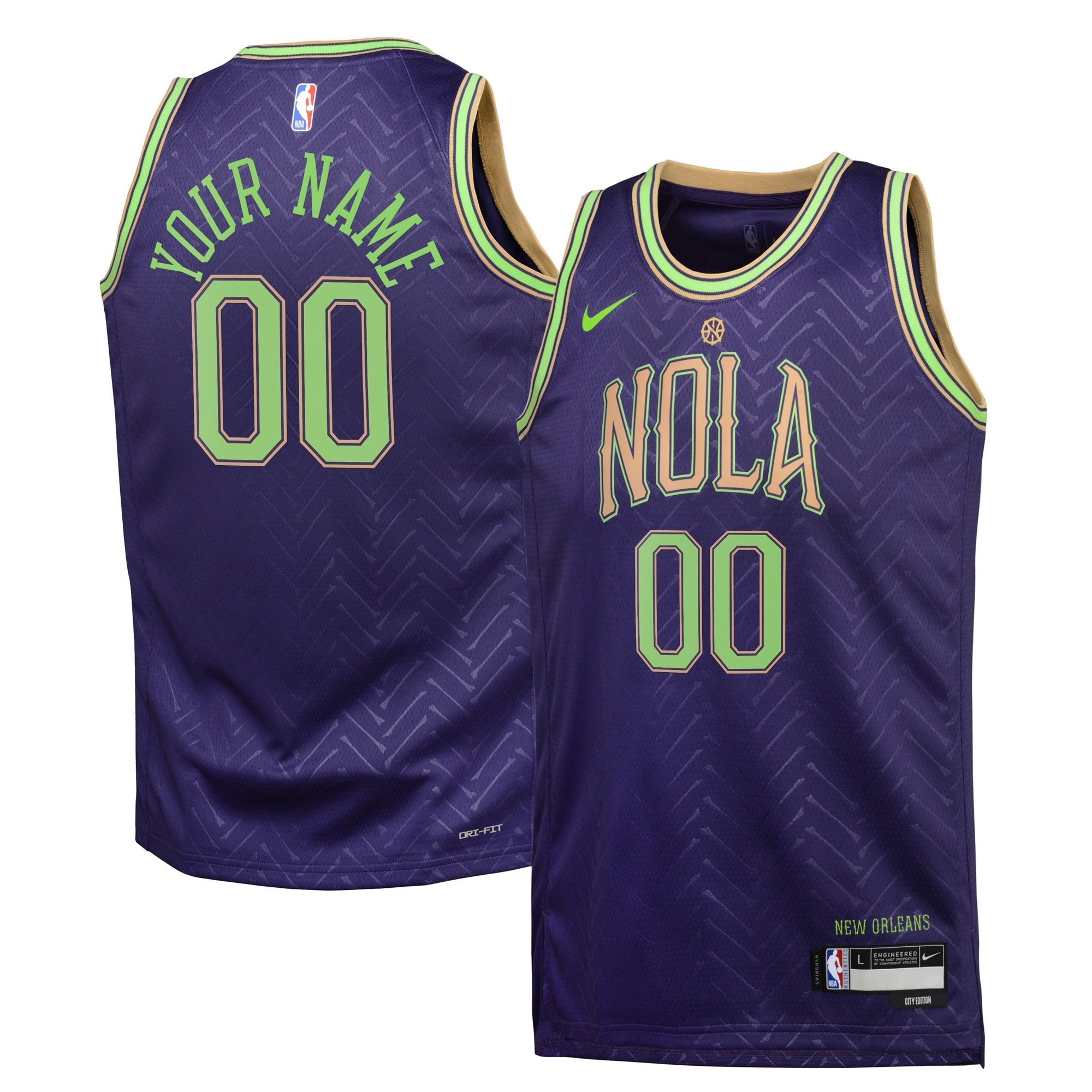 New Orleans Pelicans City Edition Swingman Jersey 2024 Custom Youth Multicolor