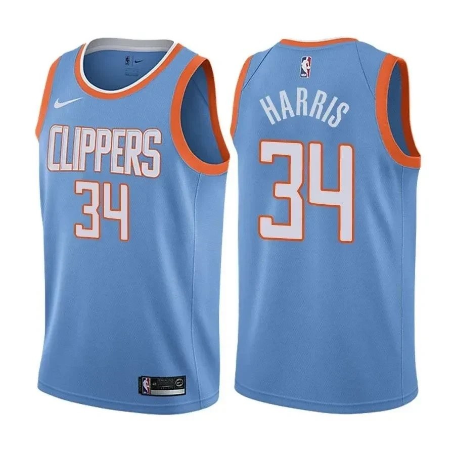 Men's Tobias Harris 34 Clippers City Edition Blue Basketball Jersey