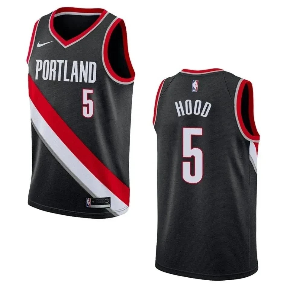 Men's Portland Trail Blazers 5 Rodney Hood Icon Swingman Jersey Black