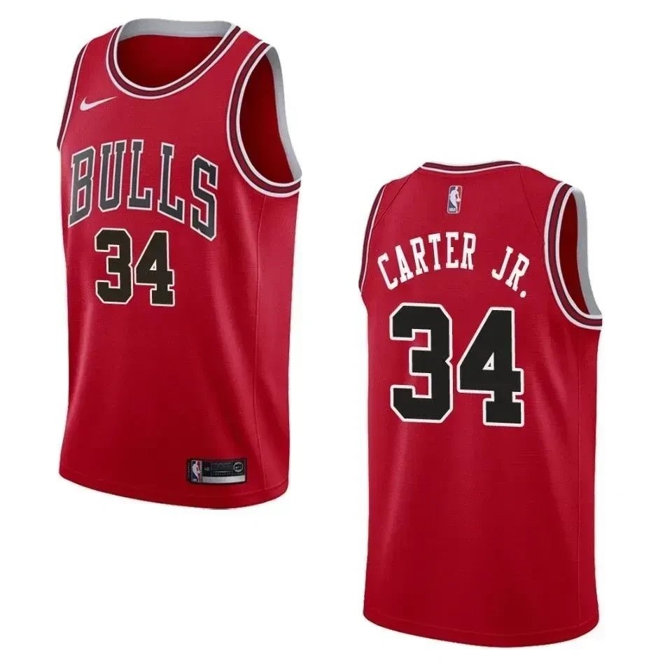 Men's Chicago Bulls 34 Wendell Carter Jr. Icon Swingman Jersey - Red