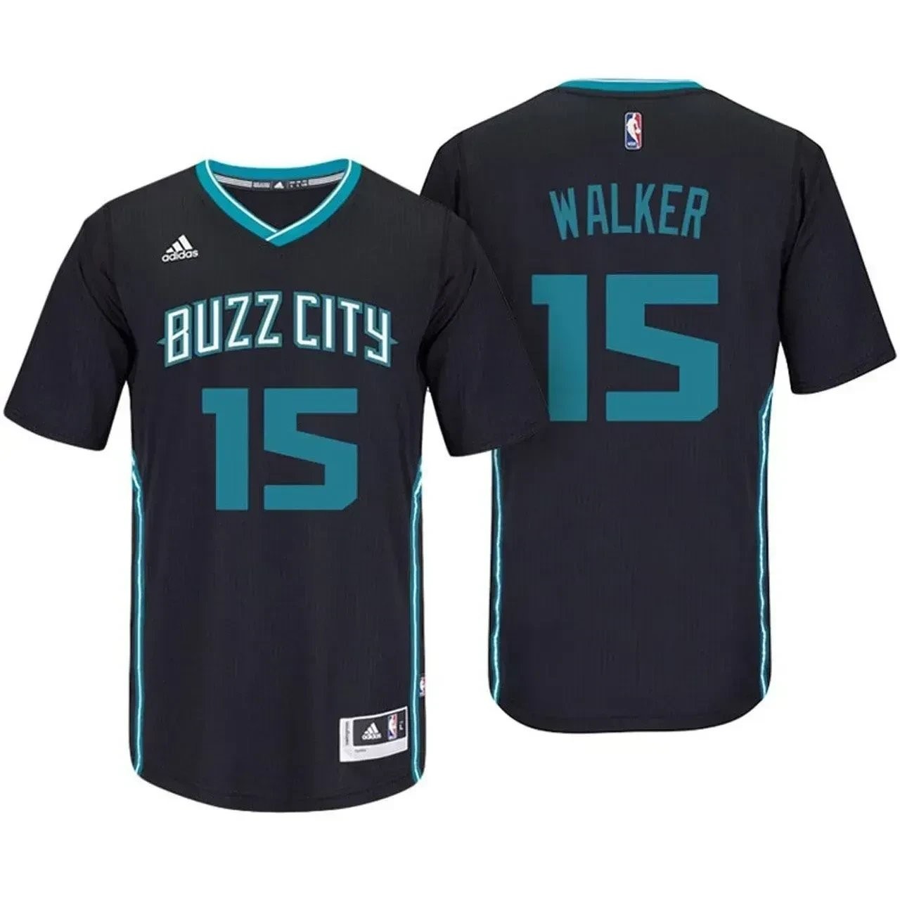 Kemba Walker Charlotte Hornets #15 Black Buzz City Pride Sleeved Swingman Jersey - Adult Unisex