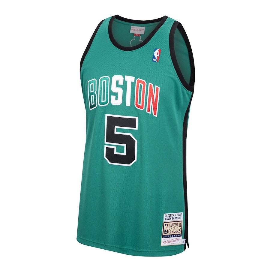 Kevin Garnett 5 Boston Celtics Mitchell & Ness Hardwood Classics Men Jersey - Kelly Green Jersey - Image 2