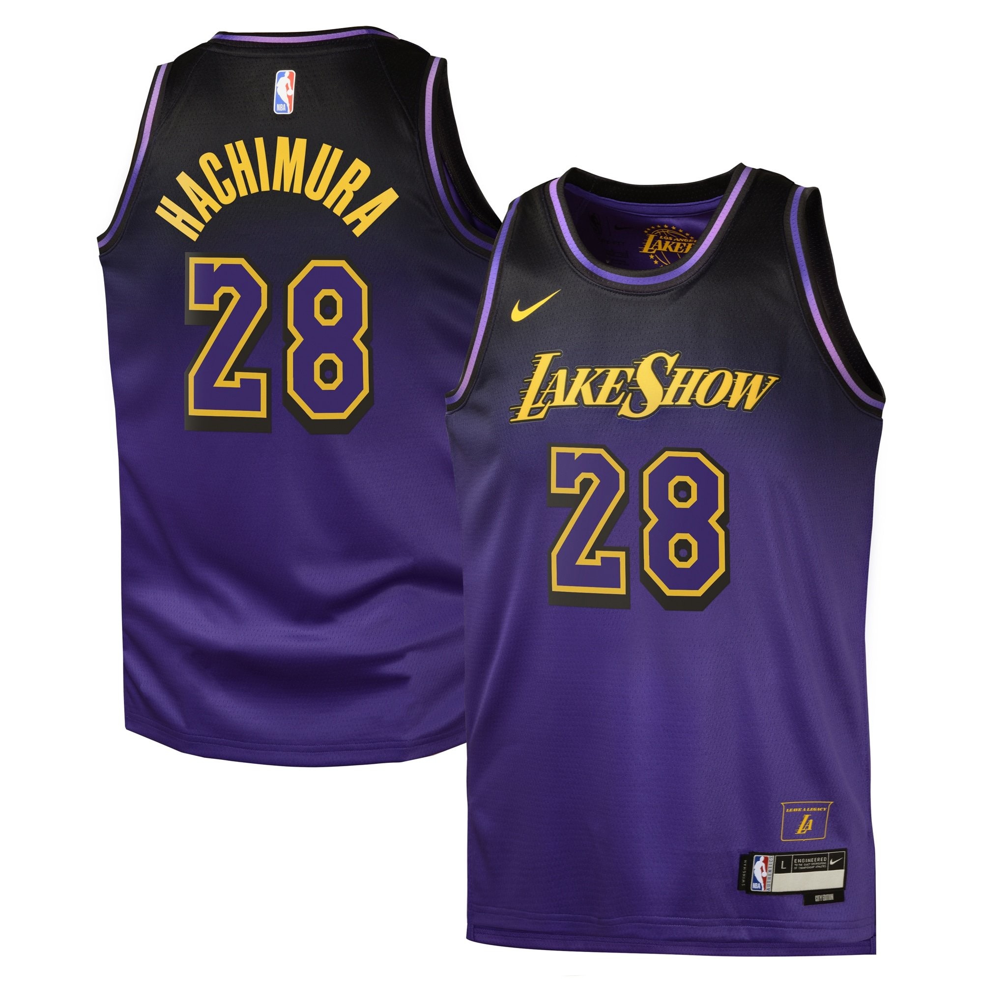 Los Angeles Lakers City Edition Swingman Jersey 2024 Purple Rui Hachimura Youth