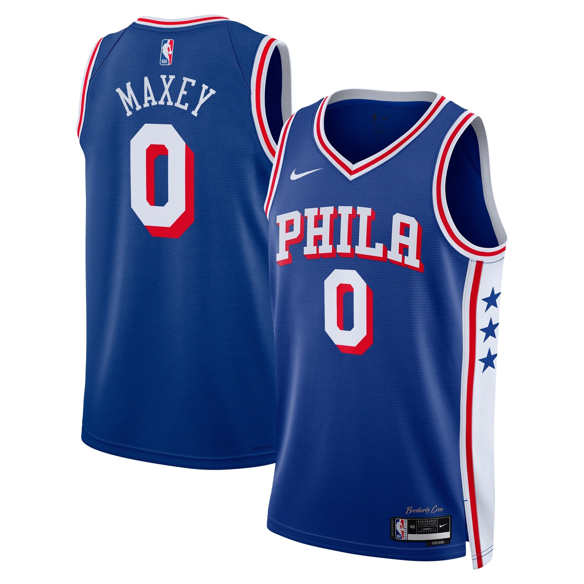 Philadelphia 76ers Icon Edition Swingman Jersey Navy Tyrese Maxey Youth