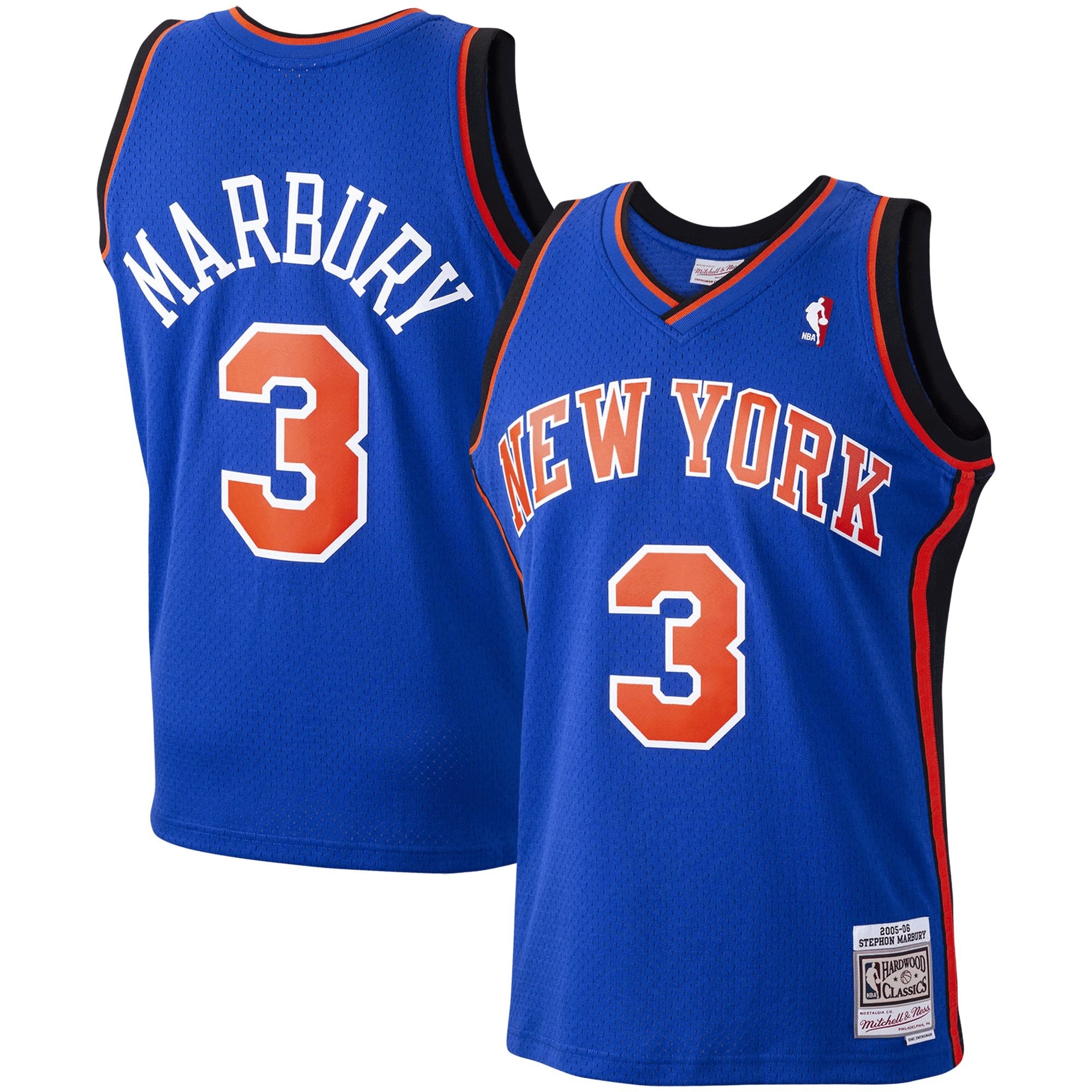 Stephon Marbury New York Knicks Mitchell & Ness 2005-06 Hardwood Classics Swingman Player Jersey - Blue Jersey