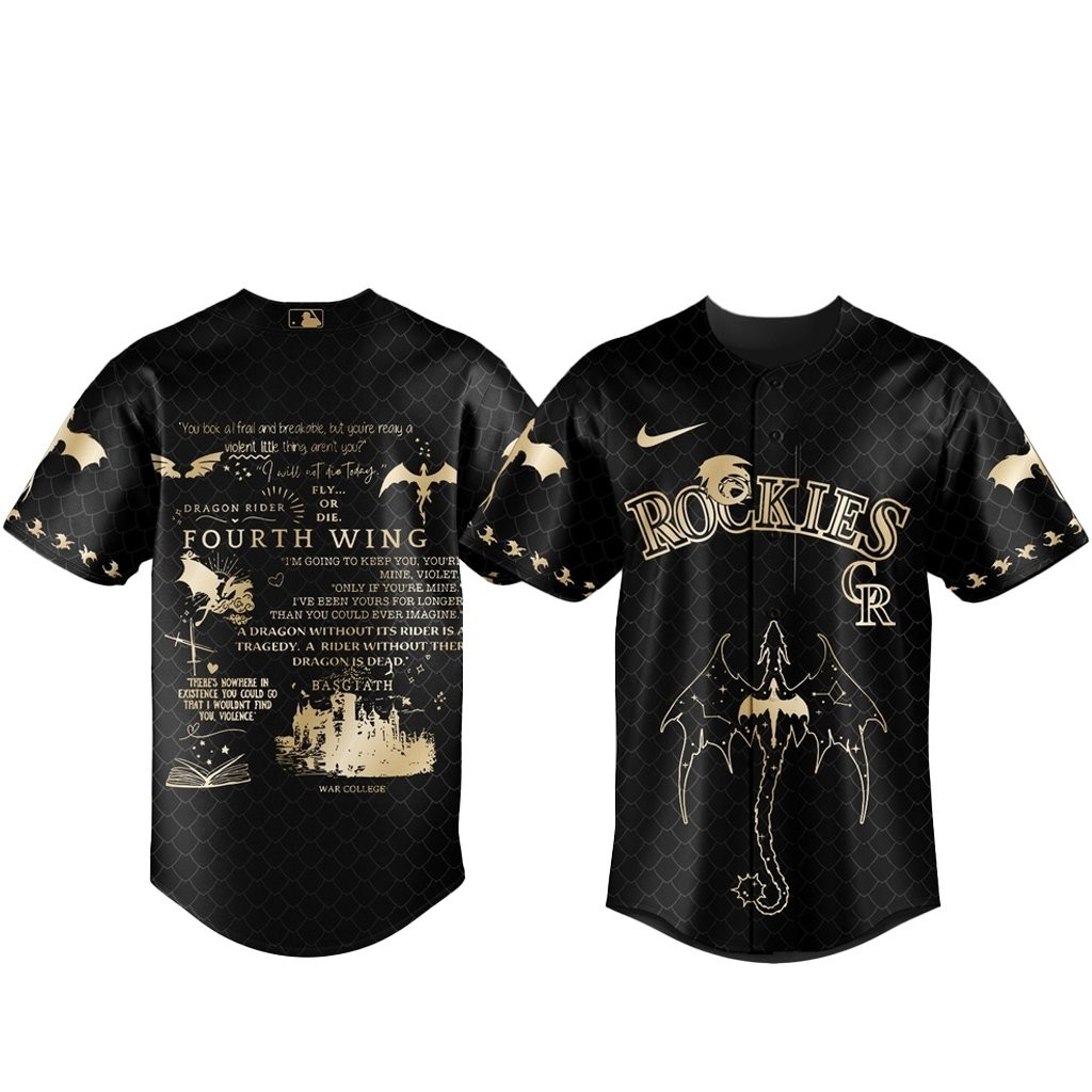 Colorado Rockies x Fourth Wing Night 2026 Black Baseball Jersey