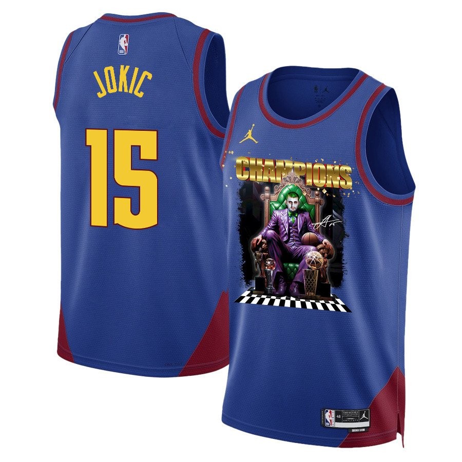 Nikola Jokic Denver Nuggets Big Joker 2023 NBA Finals Champions Swingman Jersey Blue