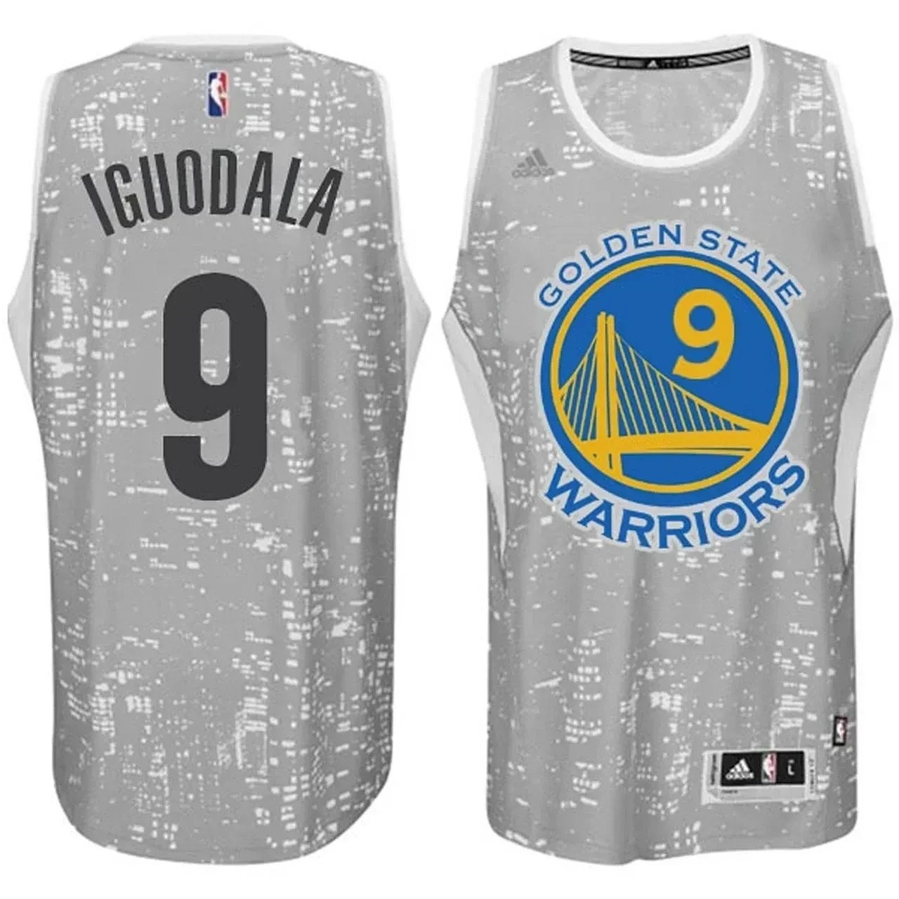 Men's Golden State Warriors Andre Iguodala #9 City Lights Gray Swingman Jersey
