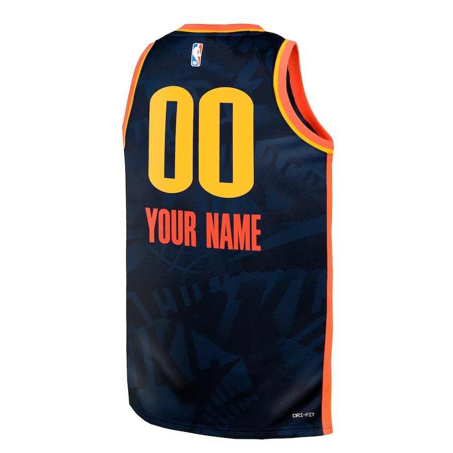 Oklahoma City Thunder 2023/24 City Edition Swingman Custom Youth Jersey - Navy - Image 3