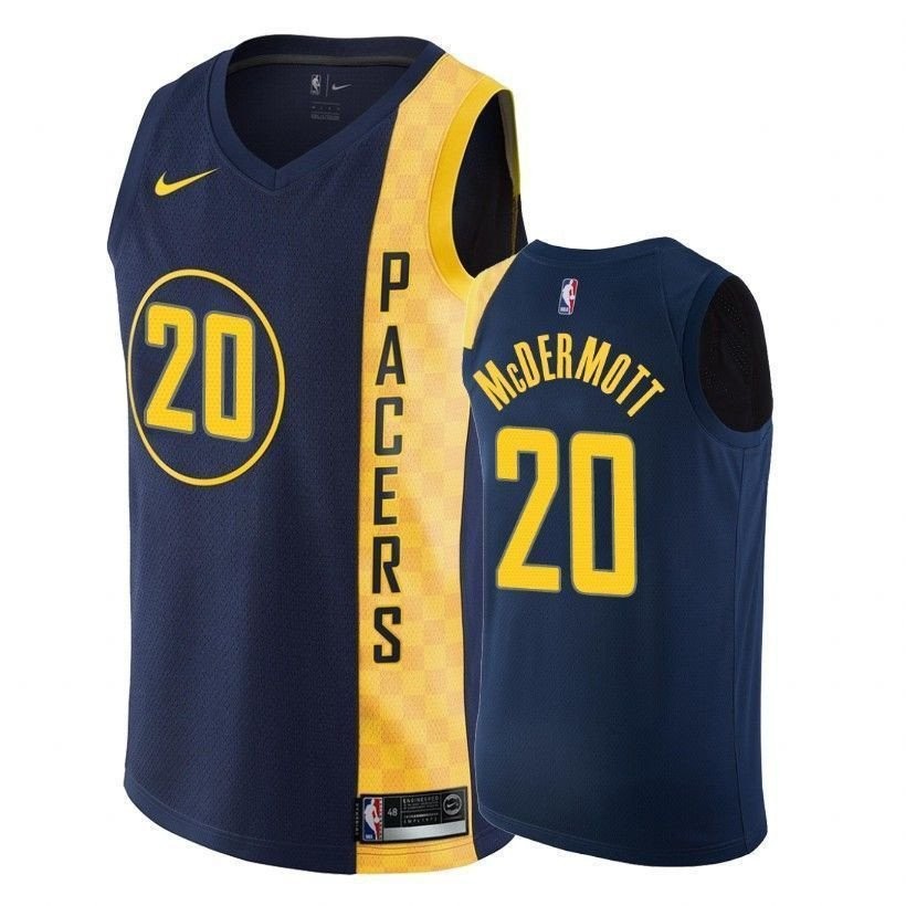 Pacers Doug McDermott 20 City Navy Men's Basketball Jersey