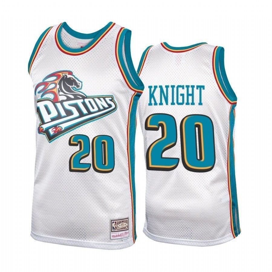 Men's Detroit Pistons Brandon Knight #20 Platinum Hardwood Classics Jersey