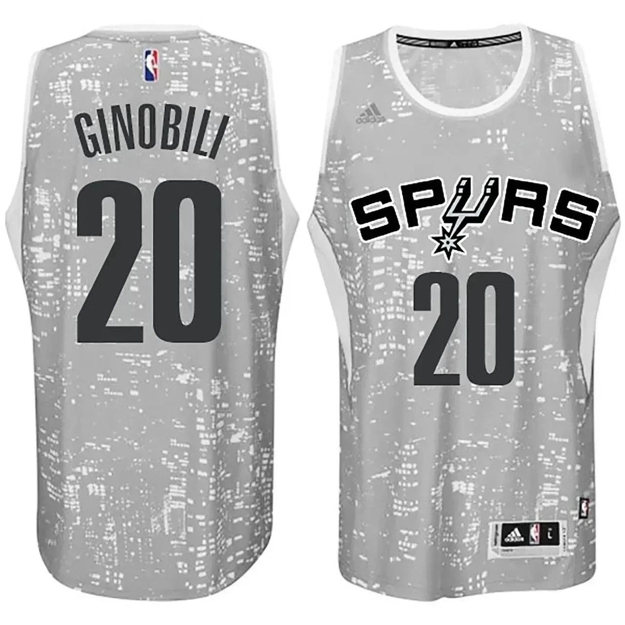 Men's San Antonio Spurs Manu Ginobili #20 City Lights Gray Swingman Jersey