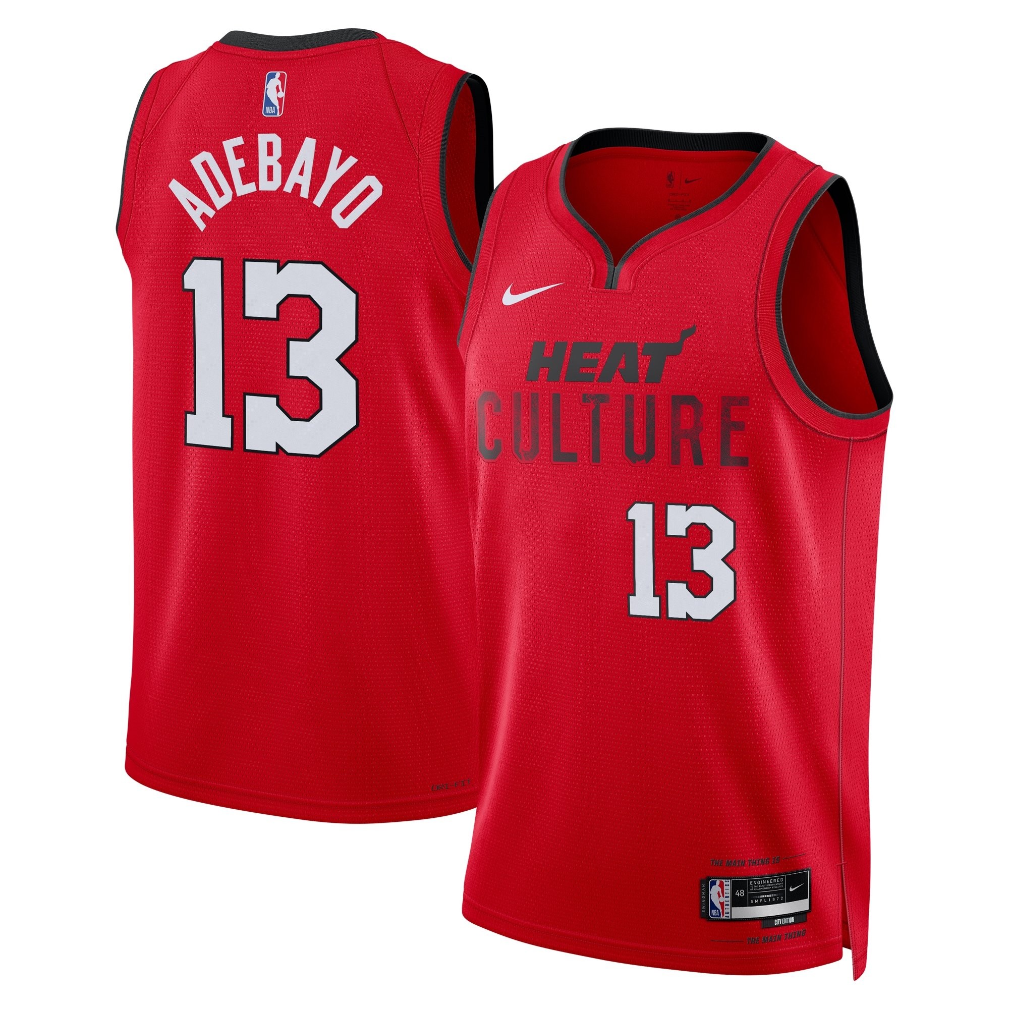 Miami Heat City Edition Swingman Jersey 2024 Red Bam Adebayo Unisex