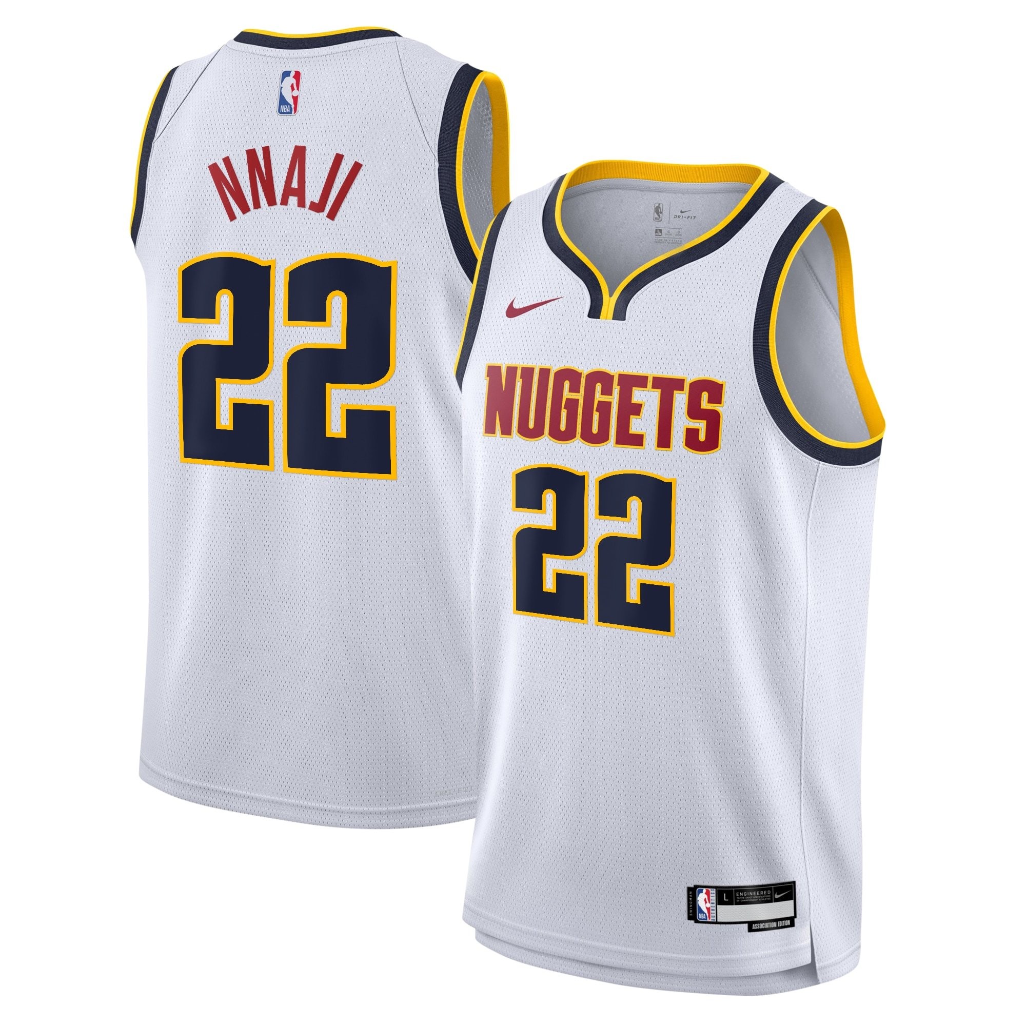 Denver Nuggets Zeke Nnaji Association Swingman Jersey White Youth S-3XL