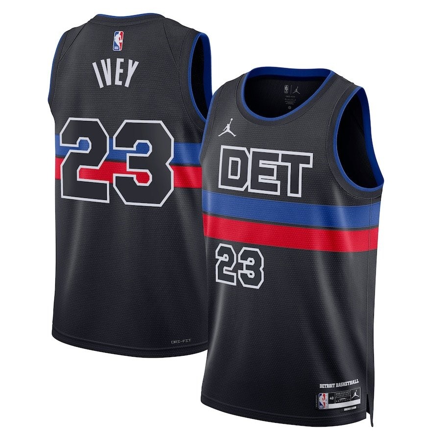 Jaden Ivey 23 Detroit Pistons Unisex Swingman Jersey Statement Edition Black