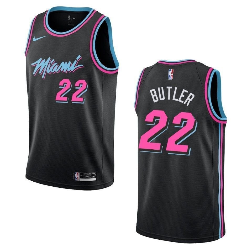 Men's Miami Heat Jimmy Butler City Swingman Jersey Black S-3XL