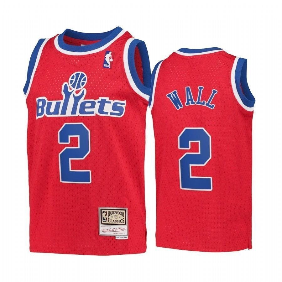 Youth John Wall Washington Wizards Red Hardwood Classics Jersey S-3XL