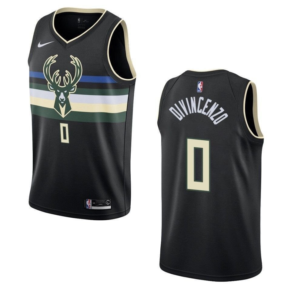 Men's Milwaukee Bucks Donte Divincenzo #0 Statement Swingman Jersey Black