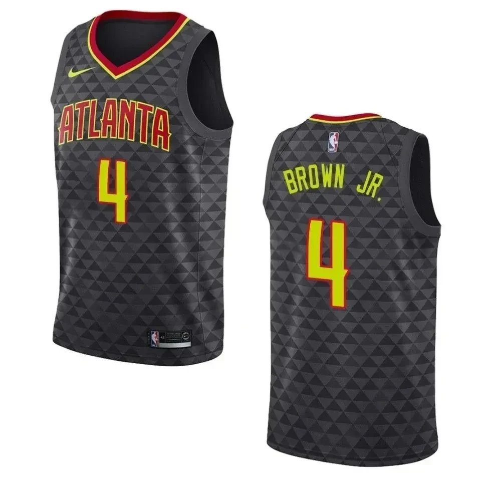 Men's Atlanta Hawks 4 Charlie Brown Jr. Icon Swingman Jersey - Black