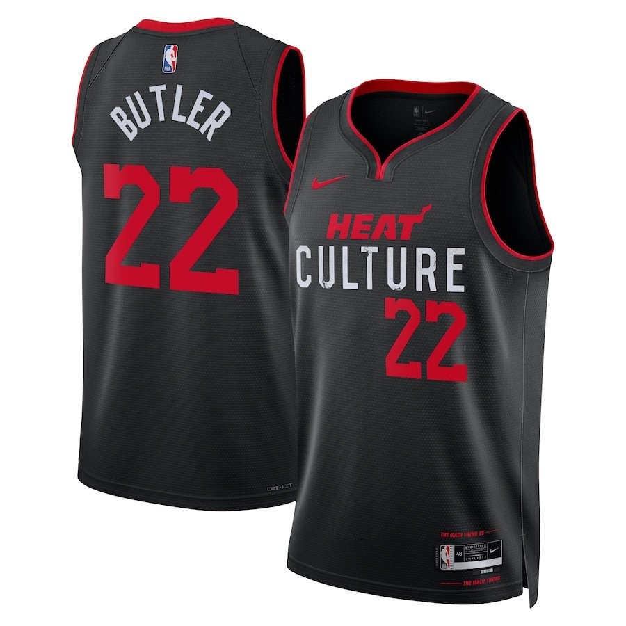 Jimmy Butler 22 Miami Heat 2023/24 City Edition Swingman Jersey Black Unisex