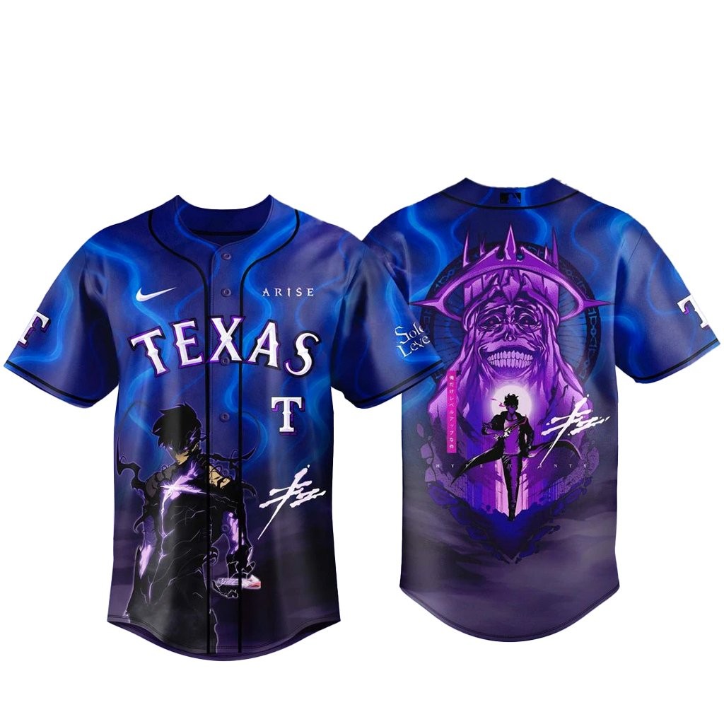 Texas Rangers x Solo Leveling Night 2026 Baseball Jersey Version 1